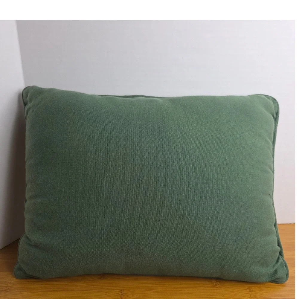 Christmas Tapestry Throw Pillow Peace Joy Noel Cheers Green Holiday Decor 11x16